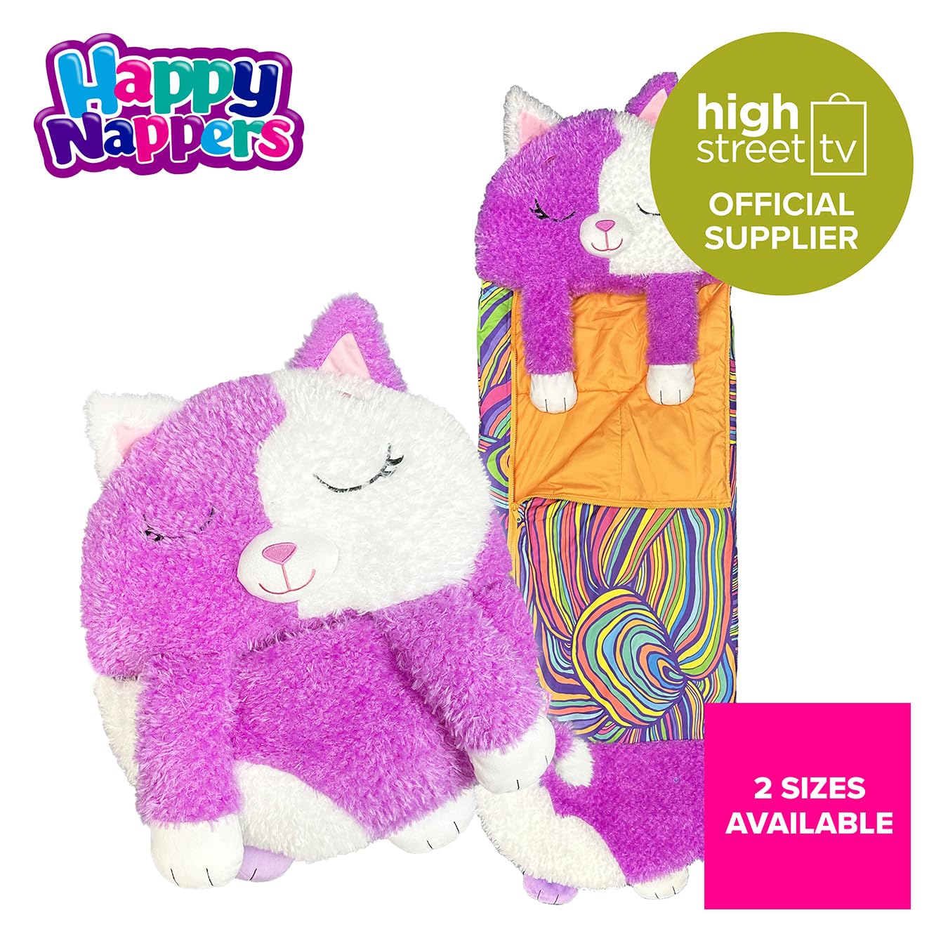 Happy Nappers Kids Sleeping Bag - Plush Toy, Comfy Sleeping Bag & Fluffy Pillow All in One