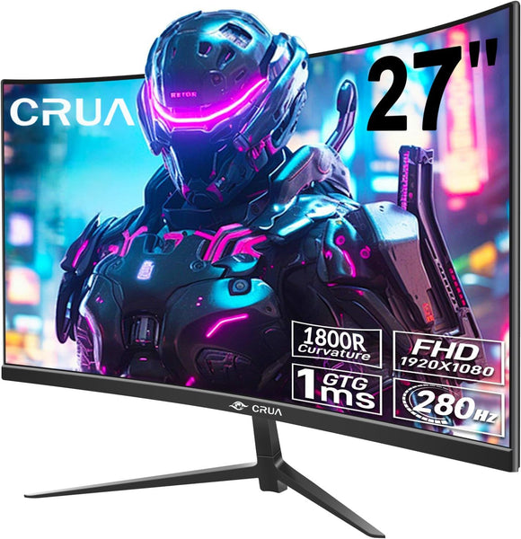 CRUA 30Inch Ultrawide Curved Monitor, 21:9 WFHD(2560x1080P) VA Computer Monitor, 99% sRGB 100HZ 1500R PC Monitors Support FreeSync, Wall-Mounted, with HDMI/DP Display Port-Black