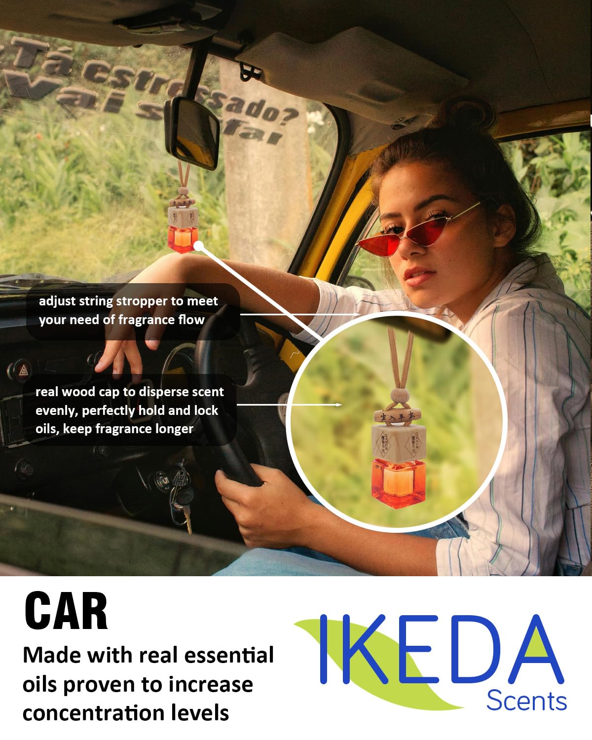 Car Air Fresheners for Men | Air Fresheners with Odour Eliminator Technology | Long Lasting Fragrance Car Accessories for Men | Strong Scents Perfume Diffusers (10ml Dark Night)