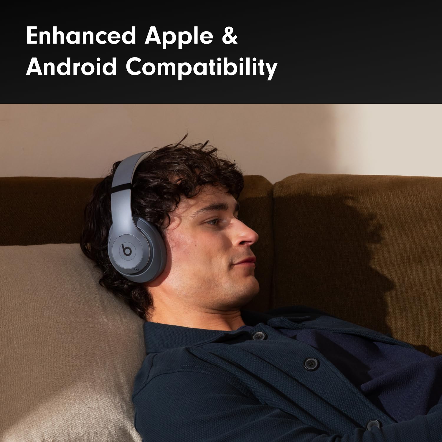 Beats Studio Pro – Wireless Bluetooth Noise Cancelling Headphones, Personalised Spatial Audio, USBC Lossless Audio, Apple & Android Compatibility, Up to 40 Hours Battery Life – Sand Grey