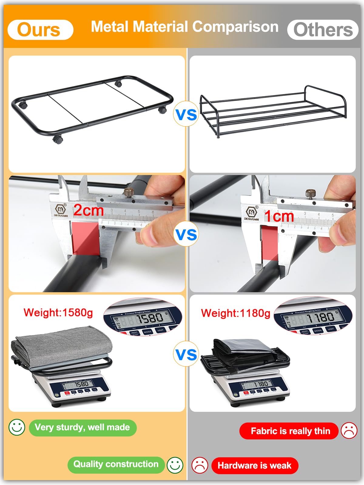 Huquter Under Bed Storage on Wheels, 50L Large Underbed Storage on Wheels, 2 Pack Foldable Under Bed Storage Box with Lid & Zips, Rolling Underbed