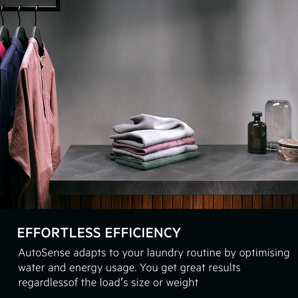 AEG 5000 Series Freestanding Washing Machine LFX50942B, Front Loading Full Size, 9kg, 1400 rpm, AntiAllergy Program, Quick Wash, TimeSave to Adjust Washing Cycles, Class A, White