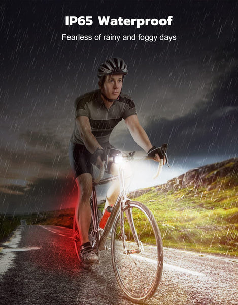 Glangeh Bike Lights Ultra Slim, Rechargeable Bicycle Lights Front and Rear, 4+6 Modes Bike Light, Waterproof IP65 Cycle Lights for Road Safety, 1.5 Hrs Fast Charging Bike Light Cycling Headlights Set