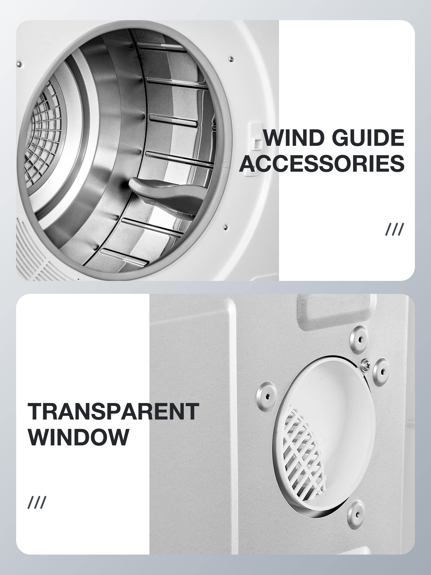 4KG Small Vented Dryer with Sensor Dry, FOHERE 1200W Compact Tumble Dryer with Stainless Steel Tub, Control Panel Downside Easy Control for 5 Automatic Drying Modes, White