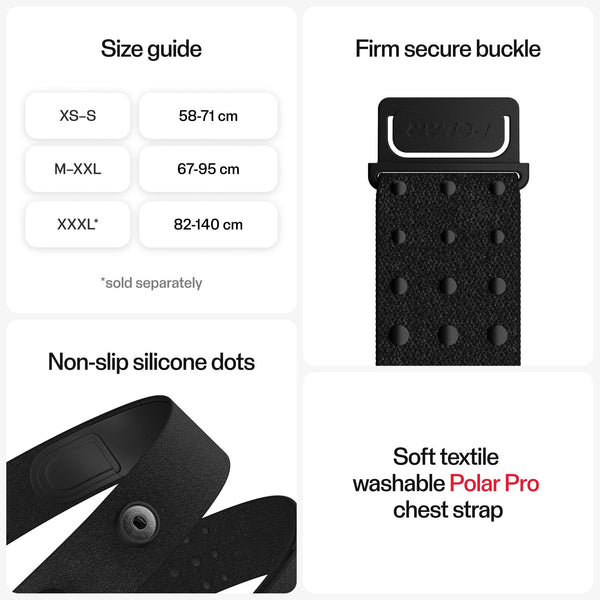 Polar H10 Heart Rate Monitor – ANT Plus, Bluetooth - Waterproof HR Sensor with Chest Strap - Built-in memory, Software updates