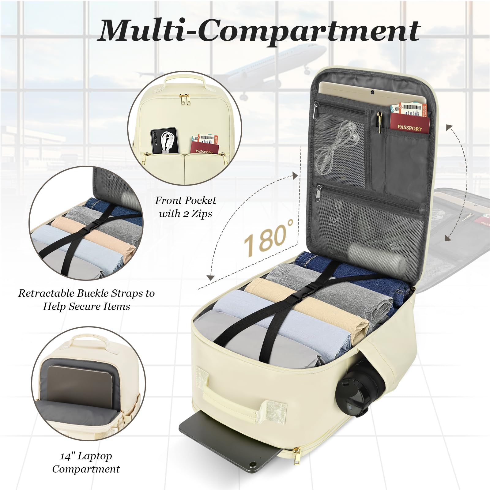 Cabin Bags 40x20x25 for Ryanair Underseat Carry-Ons Travel Backpack, Hand Luggage Backpack Cabin Size 20L, Laptop Backpacks Small Travel Bag