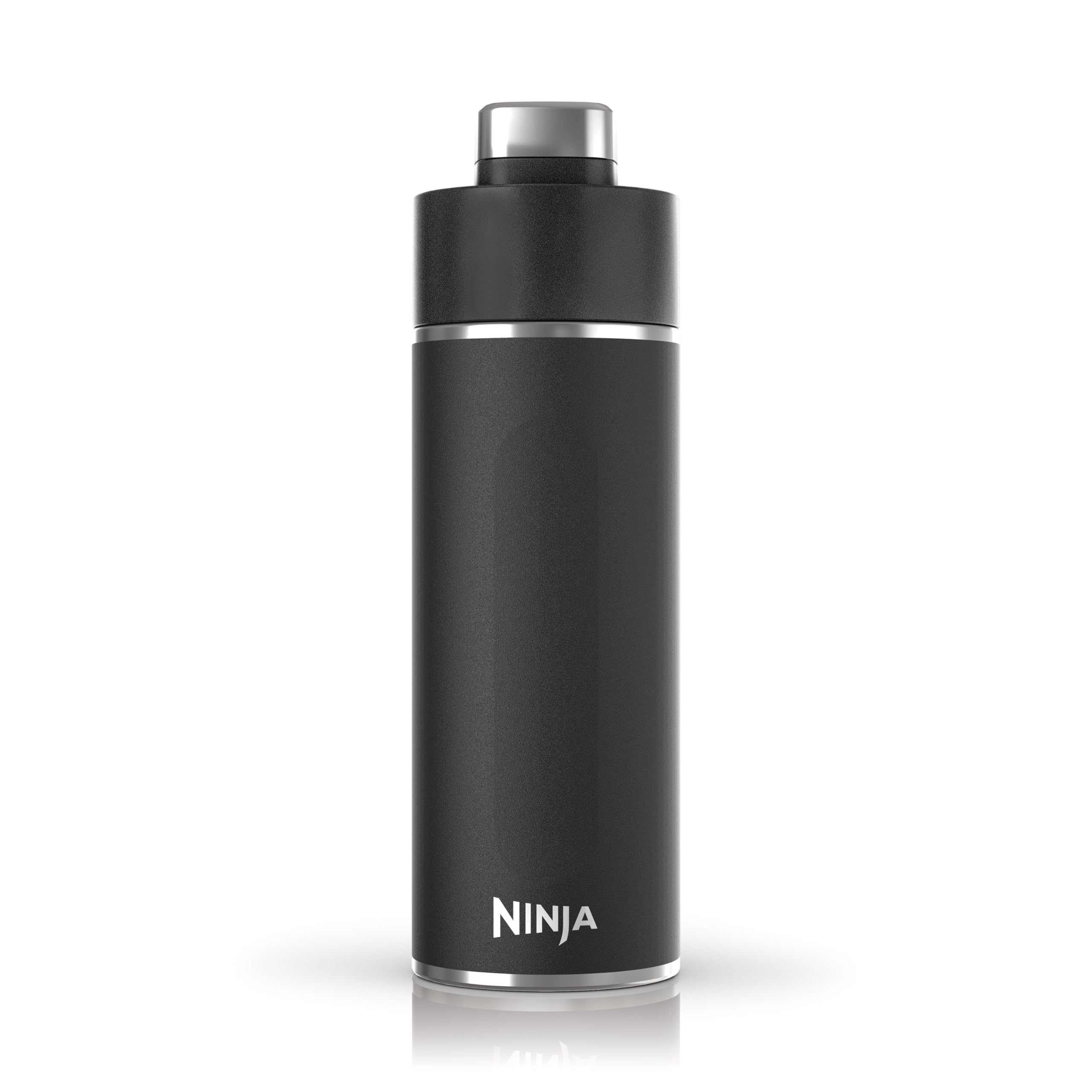 Ninja Thirsti Water Bottle and Flask 709 ML With Leak-Proof Lid, Designed For Carbonated, Hot & Cold Drinks, Ideal For Travel & Sports, Triple Insulated, Stainless Steel Bottle, Black, DW2401EUUKBK