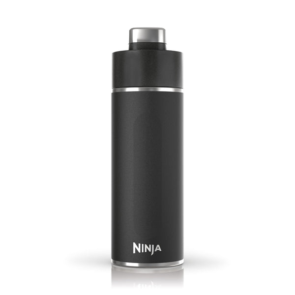 Ninja Thirsti Water Bottle and Flask 709 ML With Leak-Proof Lid, Designed For Carbonated, Hot & Cold Drinks, Ideal For Travel & Sports, Triple Insulated, Stainless Steel Bottle, Black, DW2401EUUKBK