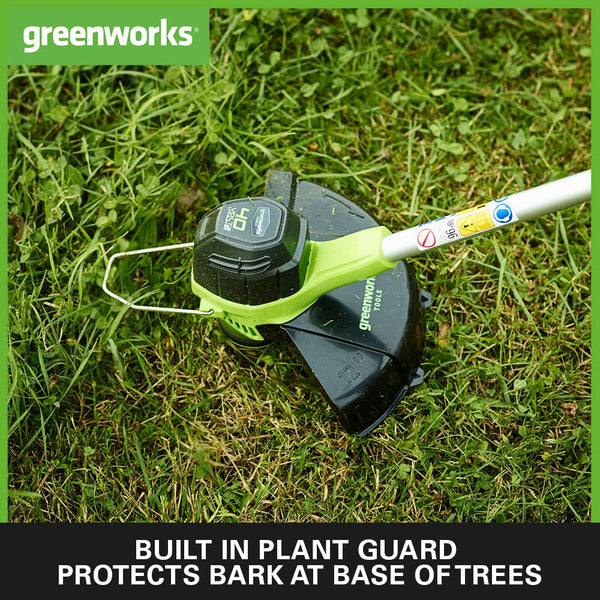 Greenworks 40V Cordless Strimmer for Medium Gardens, Adjustable Height, 30cm Cutting Width, Autofeed 1.65mm Nylon Line, WITHOUT 40V Battery & Charger,