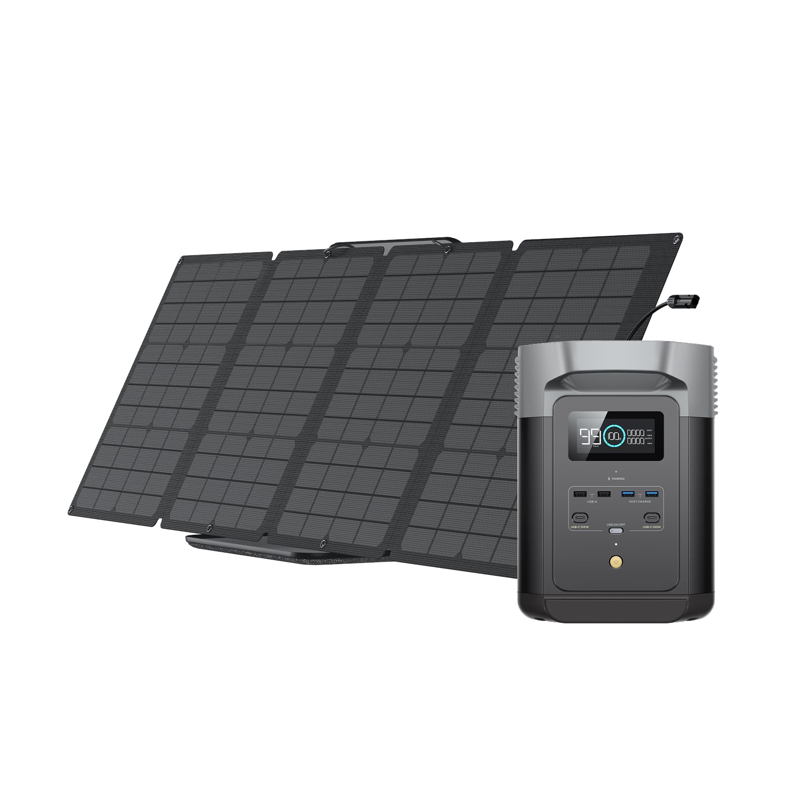 EcoFlow DELTA 2 Portable Power Station with 1-3kWh Expandable Capacity, LFP Battery, Fast Charging, Use as a Solar Generator for Home Backup Power, Camping & RVs