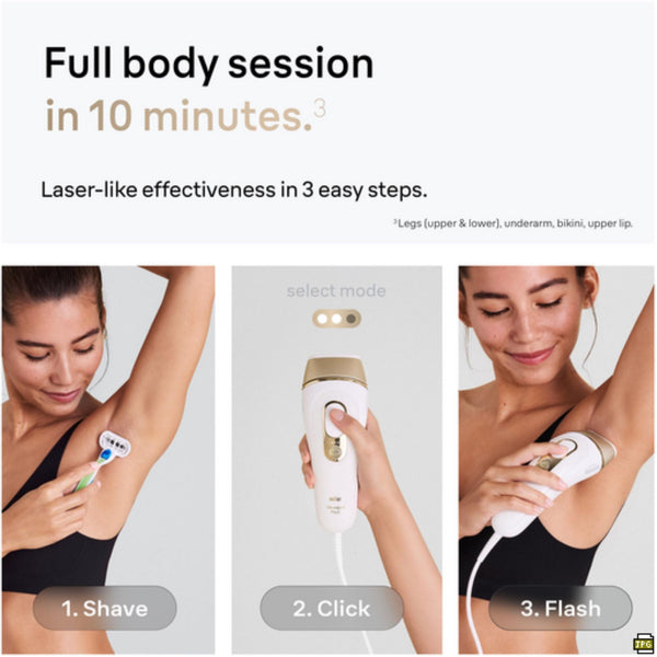 Braun IPL Silk-Expert Pro 5, at Home Hair Removal, Alternative for Laser Hair Removal, Includes Pouch, Venus Razor, Precision Head, 2 Years of Smooth Skin, Gift for Women, White/Gold, PL5137