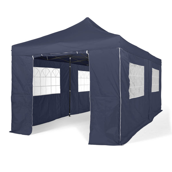 All Seasons Gazebos 3M x 6M Waterproof Gazebo Party Tent with Rustproof Frame and Wheeled Carry Bag (Metallic Grey)
