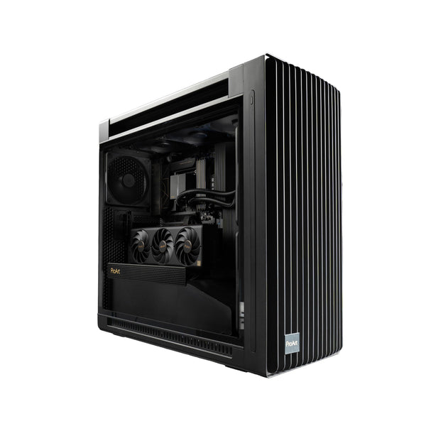 ASUS ProArt PA602 E-ATX computer case, 420 mm radiator support, one 140 mm and two 200mm pre-installed system fans, front panel IR dust indicator, power lock latch, tool-less PCIe mounting