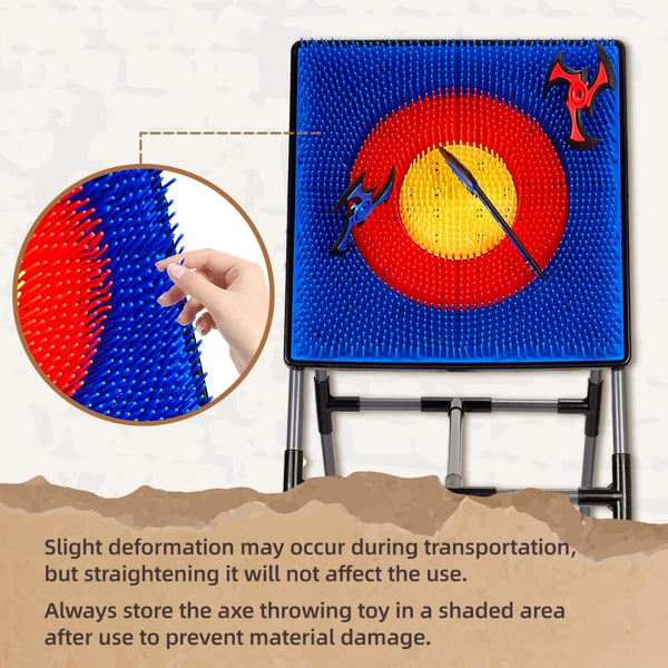 Axe Throwing Game for Backyard, Axe Throwing Target Set Games with 6 Throwing Axes & 6 Dart Bristle Target, Outdoor Indoor Yard Game for Adults Youth Kids Activity Carnival Games for Age 3-12