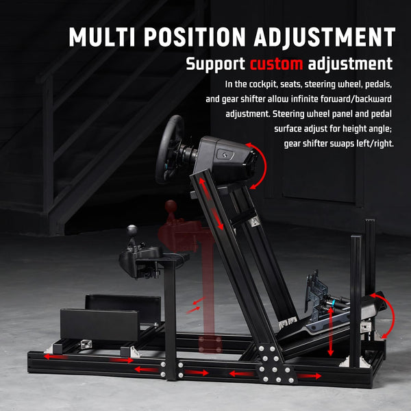 Dardoo 4080 Aluminum Profile Racing Simulator Cockpit, Steering Wheel Stand is Adjustable in all Directions,Fits For Logitech/Thrustmaster/Fanatec G920 G923 CSL-DD T818