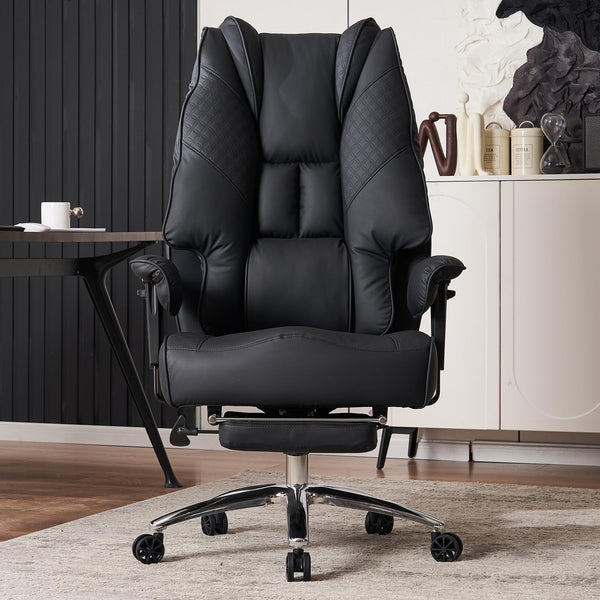 EXCEBET Ergonomic Office Chair – High Back PU Leather Executive Desk Chair with Adjustable Armrests, Swivel Computer Chair for Home/Office, Heavy Duty Support up to 400 lbs