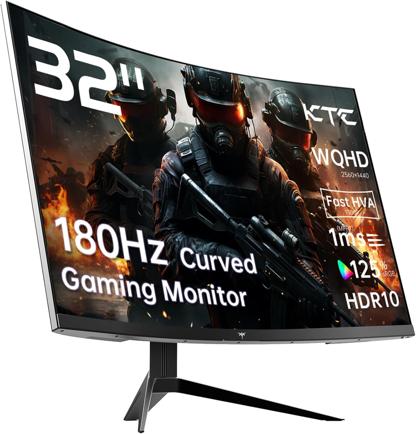 KTC Flat 32 Inch Monitor, QHD 1440P 2K@100Hz IPS Large Computer Monitor, Ultra Thin Bezels, Anti-Blue Light, HDR10, 103% sRGB, 86% DCI-P3, 350 Nits, 3ms MPRT, Adaptive Sync for Working and Gaming