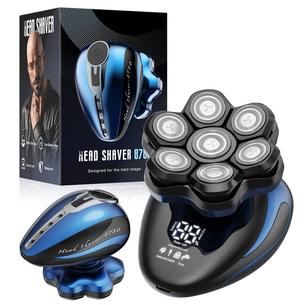 Head Shaver for Bald Men: Electric Bald Razor-7D Wet/Dry Shaving-Professional Grooming Kit for Balder-Rechargeable Head Shavers for Scalp/Face/Beard -Close Shave