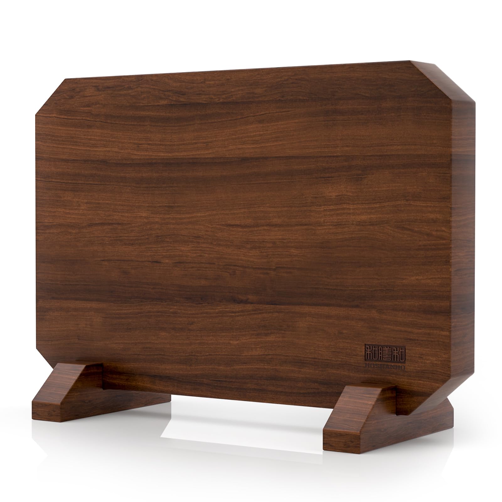 HOSHANHO Magnetic Knife Block 14 x 10 Inches, Double Sided Magnetic Knife Holder Rack for Kitchen Counter, Acacia Wood Magnetic Knife Storage Stand