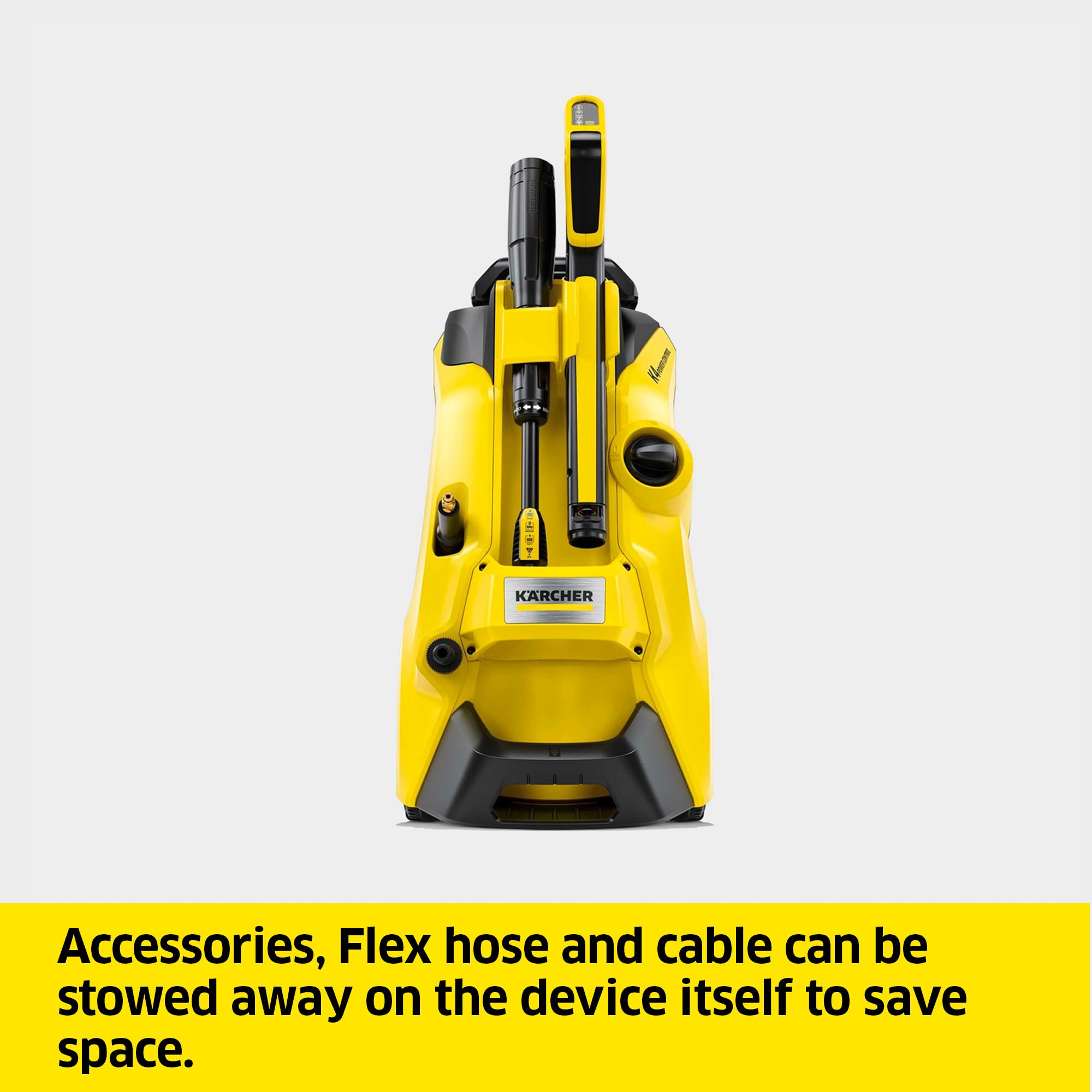 Kärcher K 4 Power Control Flex Pressure Washer, Pressure: max. 130 bar, Flow Rate: 420 l/h, Area Coverage: 30 m²/h, Water Filter, Weight: 11.5 kg, High-Pressure Flex Hose, Dirt Blaster, Spray Lance