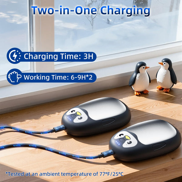 Hand Warmers Rechargeable, 8000mAh Electric Handwarmers, 2 pack Pocket HandWarmer, 3 Levels Heating, Portable for Pocket, Gloves, Golf Skiing Camping, Tech Gifts for Men Women, Black