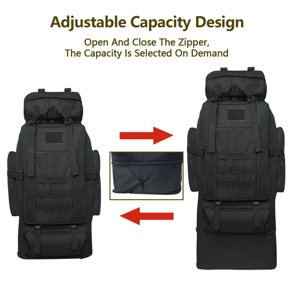 Wesoke 80L 100 liters Camping Hiking Backpack for Men, Extra Large Survival Hunting Backpack, Waterproof Big Molle Military Tactical Rucksack, Oversized Outdoor Sport Travel Daypack