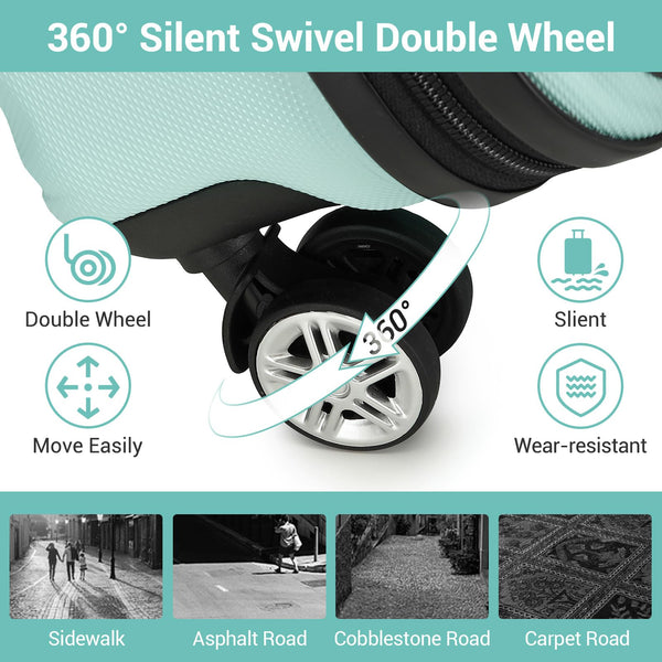 Kono Fashion Hand Luggage Lightweight ABS Hard Shell Trolley Travel Suitcase