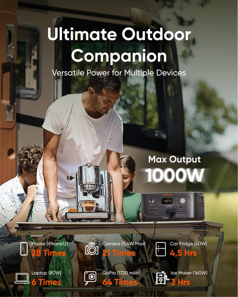 Jackery Explorer 500 v2 Portable Power Station, 230V/500W Pure Sine Wave Solar Generator, 500W AC Output Power Station, 512Wh LiFePO4 Lithium Camping Battery Backup for Picnics, Fishing, Travel