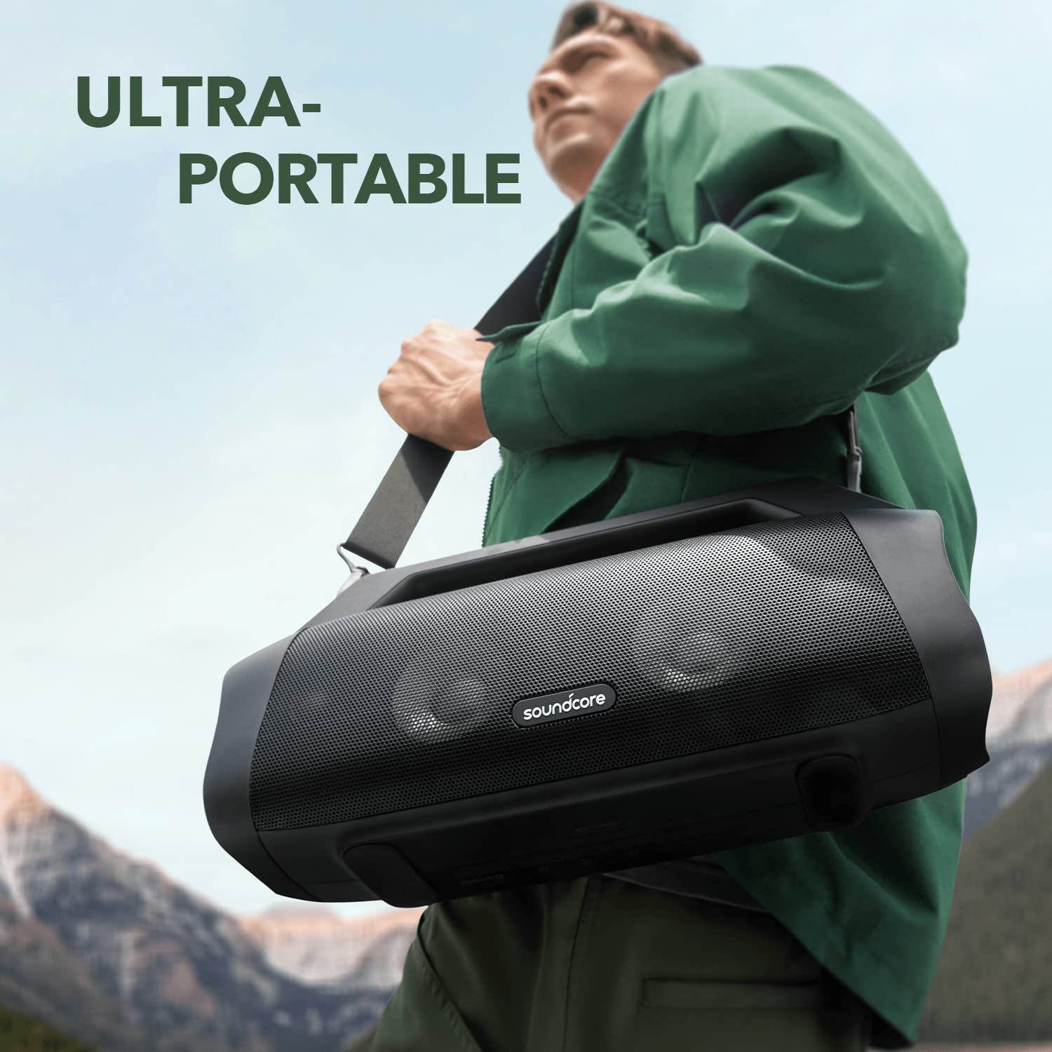 soundcore Anker Motion Boom Plus Bluetooth Speaker, Portable Speaker with 80W Booming Sound, IP67 Waterproof and Dustproof, Type-C, Custom EQ, Bluetooth 5.3, Outdoor Speaker For Camping