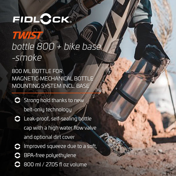 Fidlock Twist Bottle Set 800 + Bike Base Transparent Black