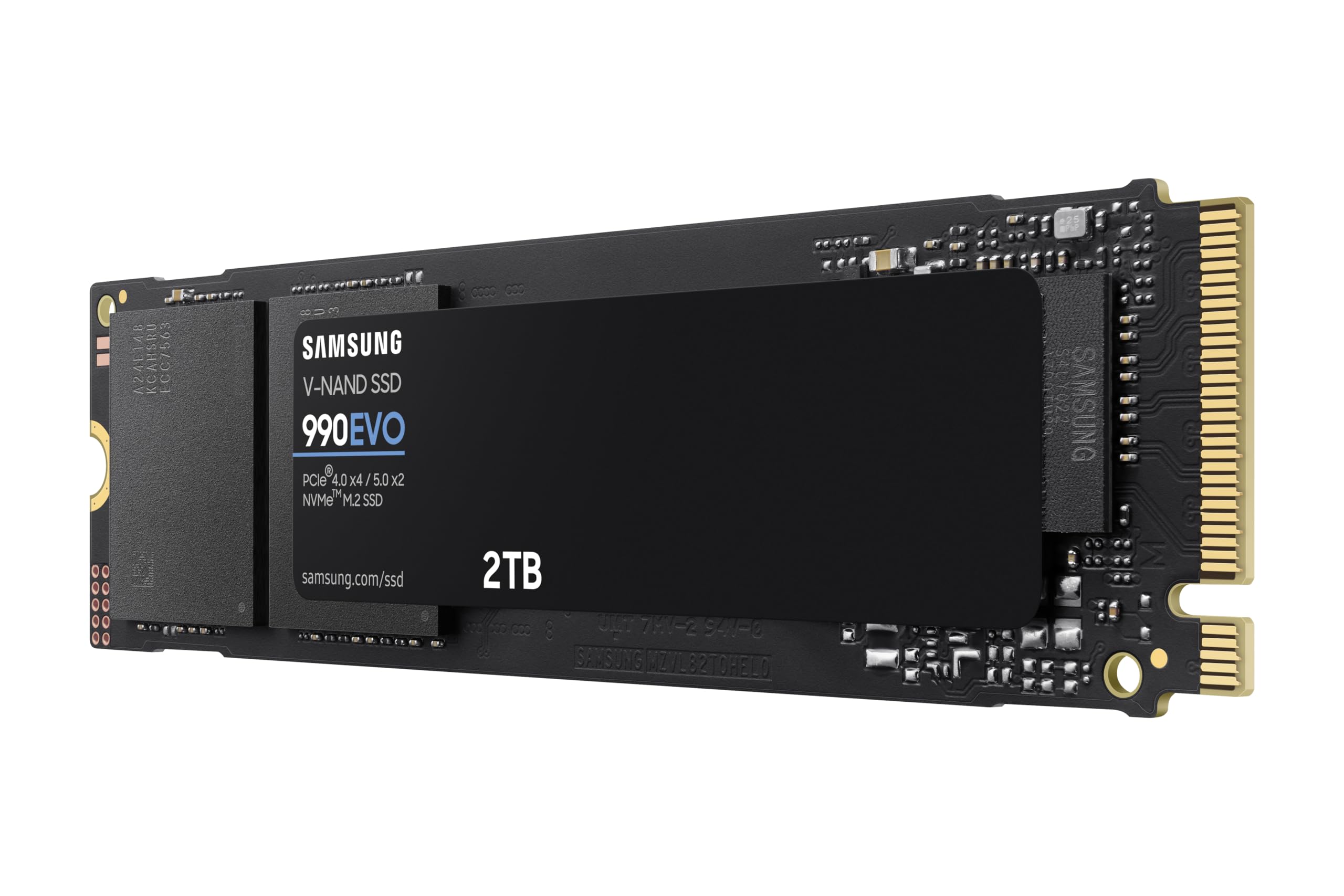 Samsung 990 PRO NVMe M.2 SSD, 2 TB, PCIe 4.0, 7,450 MB/s read, 6,900 MB/s write, Internal SSD, For gaming and video editing, MZ-V9P2T0BW