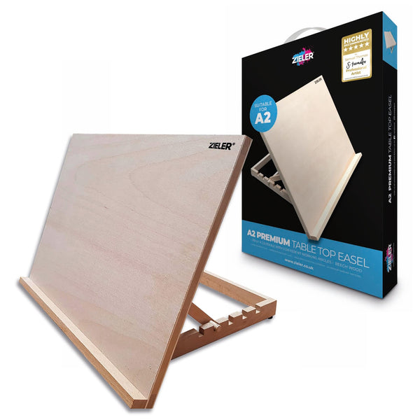 Premium Adjustable Table Top Art Easel/Desk Easel - by Zieler?. Ideal for Presentation, Painting, Crafting, Calligraphy, Sketching, Drawing & Planning