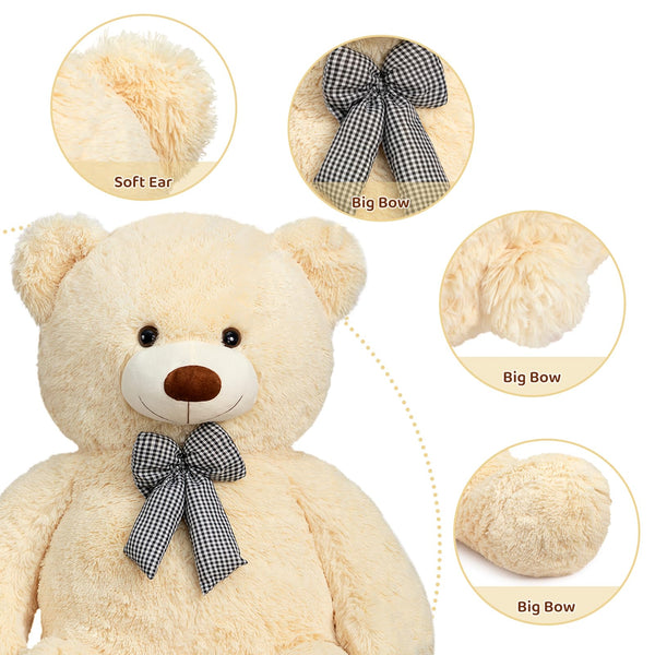 HollyHOME 150cm Giant Teddy Bear Stuffed Animal Large Soft Toys Plush Bear, Light Brown Age 3+