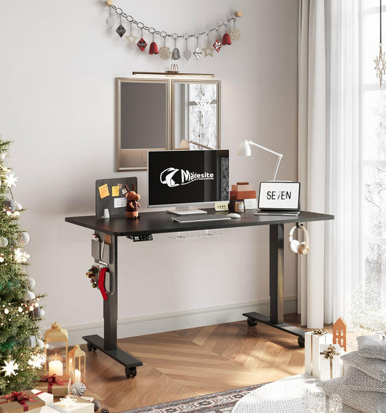MAIDeSITe Height Adjustable Standing Desk Electric Standing Desk Sit Stand Desk Stand Up Desk with Cable Tray 120 * 60cm Desktop for Home Office
