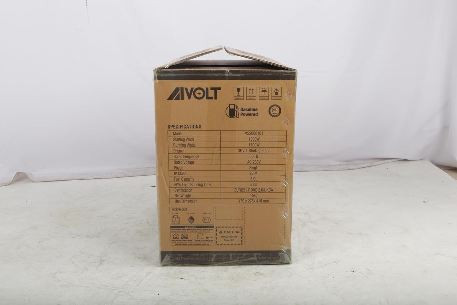 AIVOLT 1800W Petrol Inverter Generator 4 Stroke 80cc Engine Portable Silent Generator for Camping, Jobsites, Home Use-Pure Sine Wave, Super Lightweight