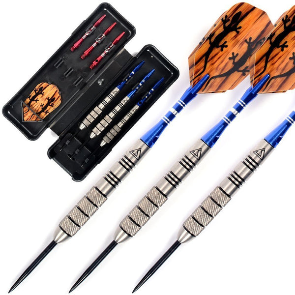 CUESOUL 90% Tungsten Steel Dart 22/24/26/28/30 Grams Darts Set Center Weighted Enhanced Control, Knurled Surface Supergrip, Aluminum Shafts Case