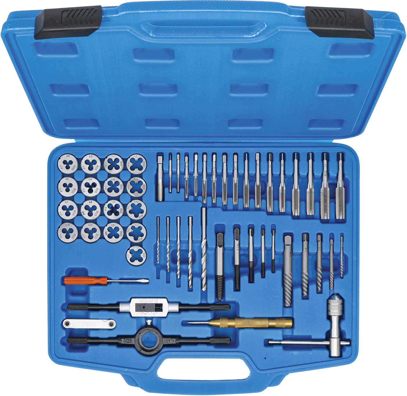 BGS 70105 | Tap and Die Set | Inch Sizes | 1/4" - 1/2" | 56 pcs.