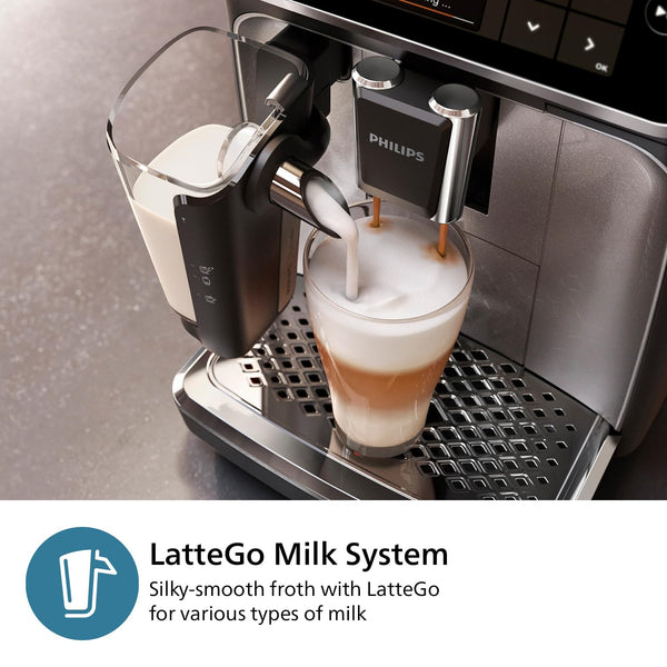 Philips 2200 Series Fully Automatic Espresso Machine - 2 Coffees, Touch Display, Classic Milk Frother, Ceramic Grinder, Matte Black (EP2220/10)