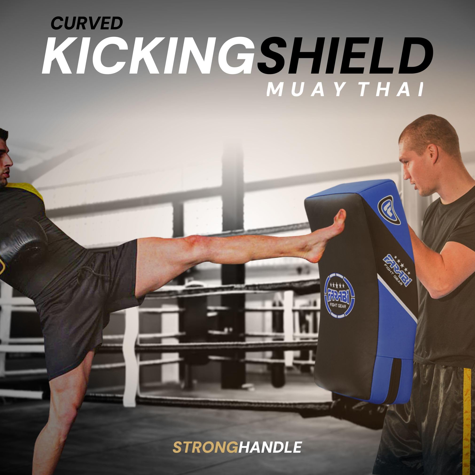 Farabi Kick Shield Strike Thai Pad Curved Large Boxing MMA Training x 1 unit (Black/Blue)