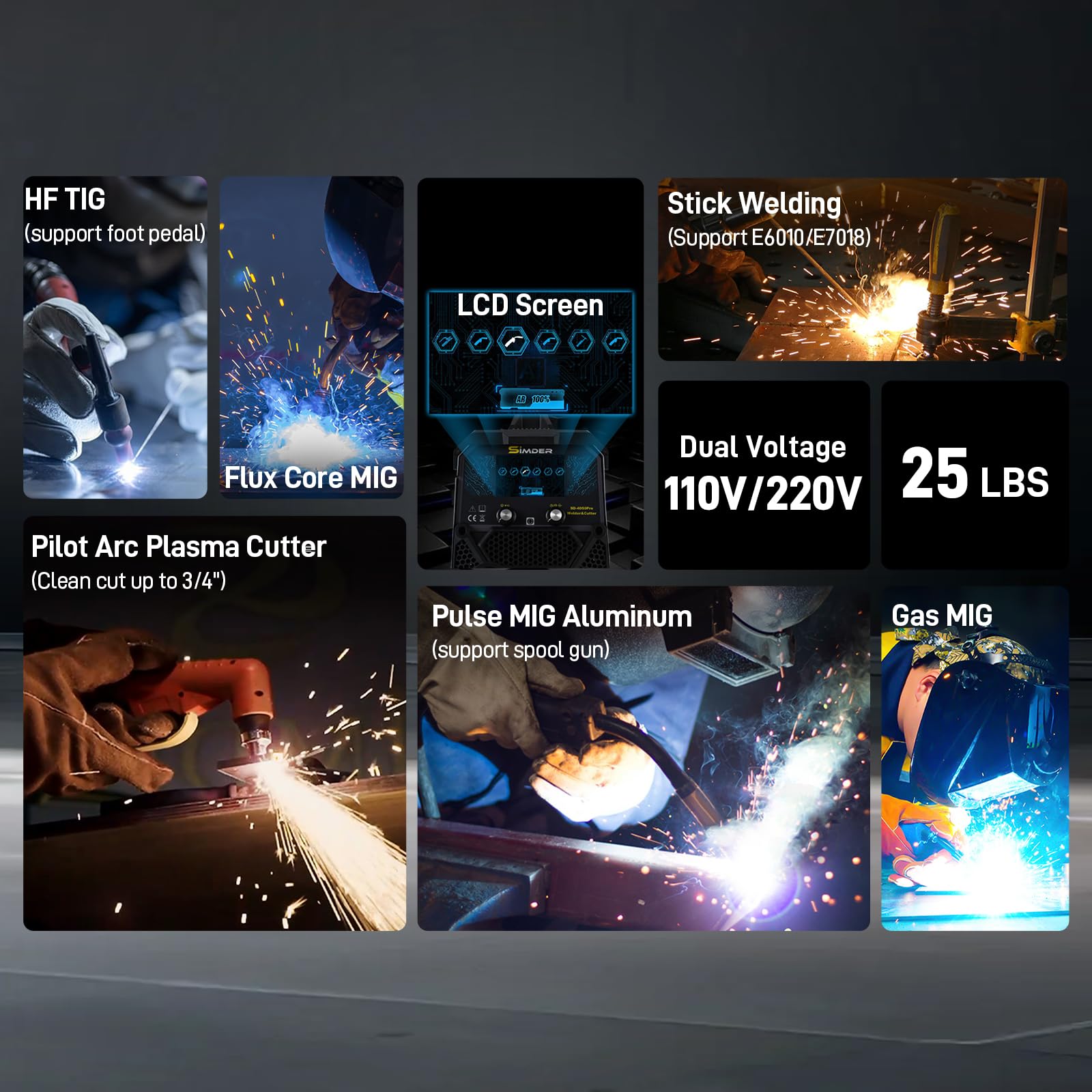 SSIMDER MIG Welder 240V Gasless MIG MMA 2 in 1 Welding Machine Flux Core Welder 220V 140Amp IGBT Inverter Welder MIG No Gas for Home DIY, Auto Repair, Metal Crafting,Best for Beginner