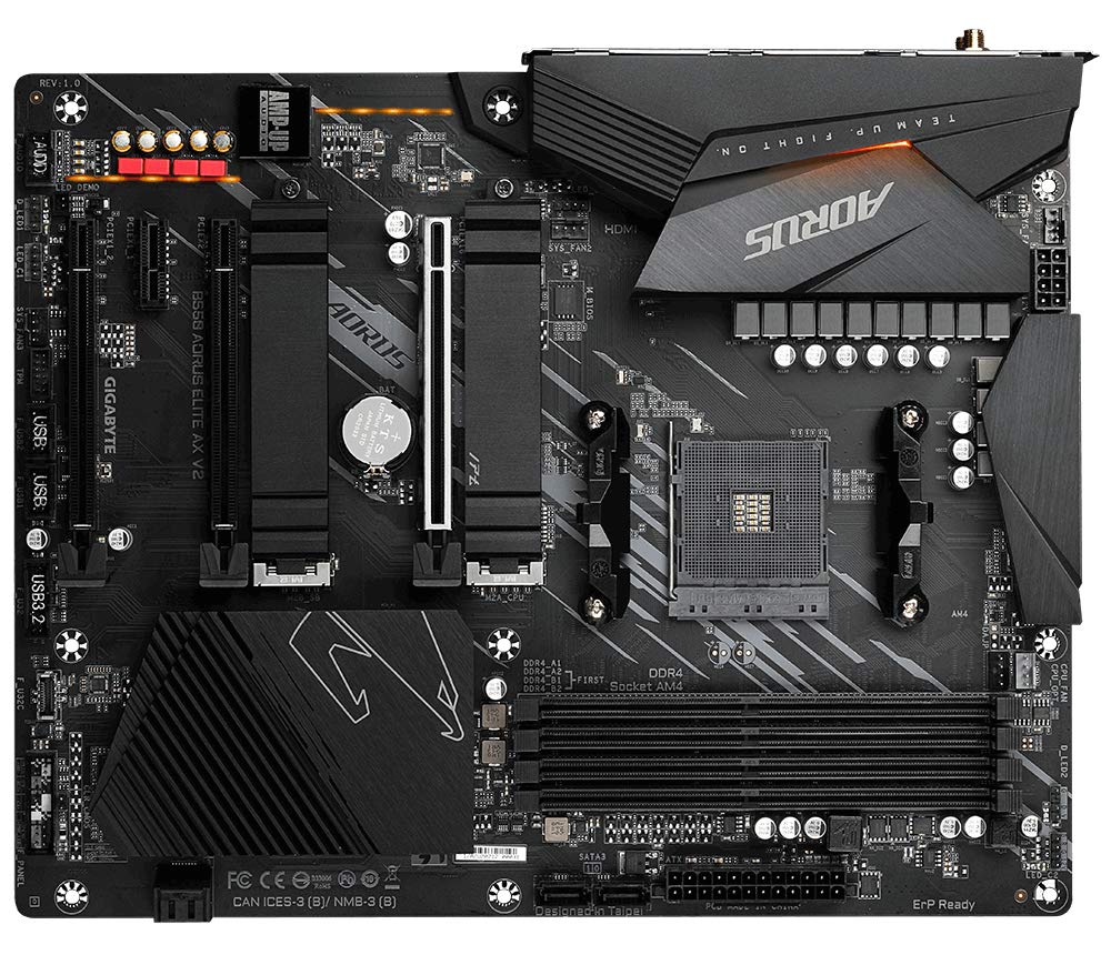 Gigabyte B550 AORUS ELITE V2 Motherboard - Supports AMD Ryzen 5000 Series AM4 CPUs, 12+2 Phases Digital Twin Power Design, up to 4733MHz DDR4 (OC), 2xPCIe 3.0 M.2, 2.5GbE LAN, USB 3.2 Gen1