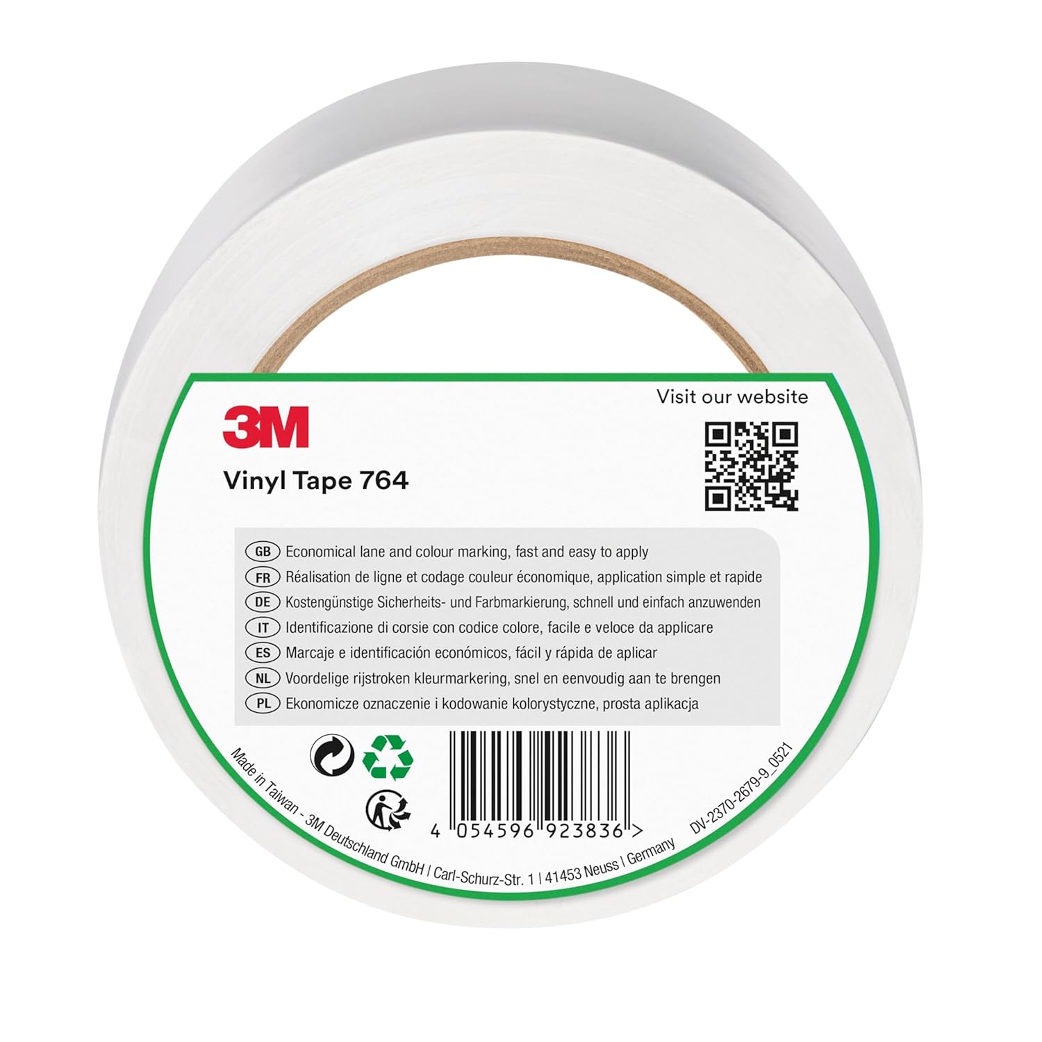 3M General Purpose Vinyl Tape 764i, 50 mm x 33 m, Orange