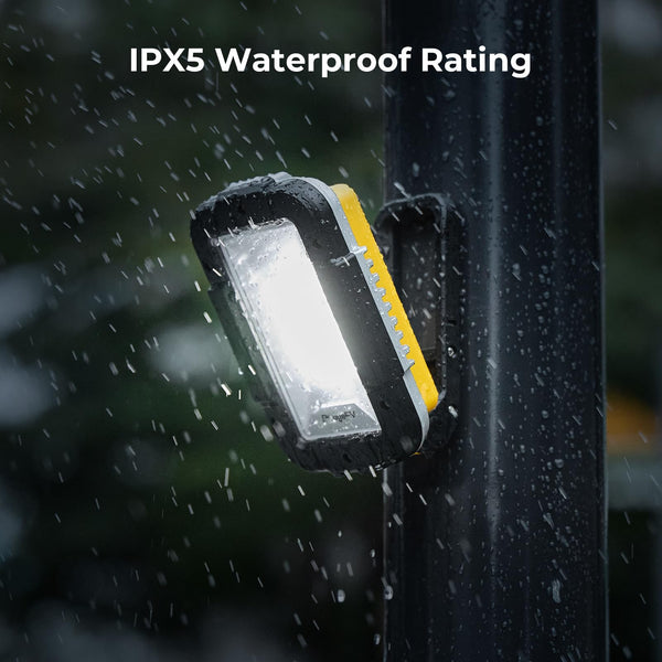 BougeRV WL01 PRO Work Light Rechargeable, 1500 Lumens Magnetic Inspection Light, Portable Lamp with 180° Rotating Stand & Hook, Multiple Lighting Modes for Car Repair, Camping, Outdoor, Emergency