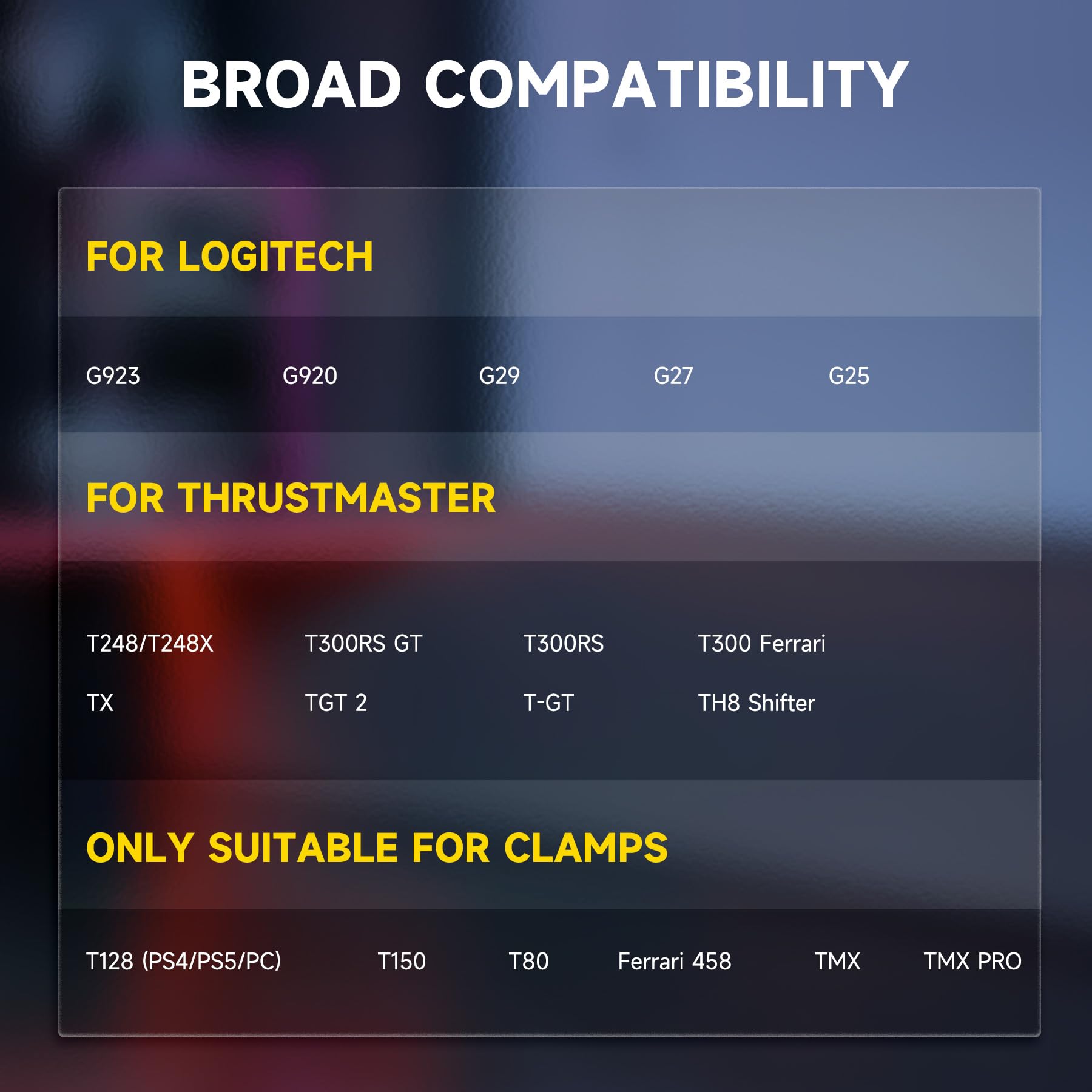 CO-Z Racing Wheel Stand Compatible with Logitech G27, G29, G920, Thrustmaster T300RS, T80, Adjustable Height for PS4, Xbox One, Series X|S, PC Gaming