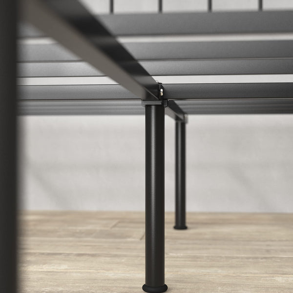 ZINUS Florence 3ft Single Bed Frame 90x190cm, Metal Platform Bed with Headboard and Footboard, Strong Steel Slat Support, Large Storage Space, Easy Assembly, Black