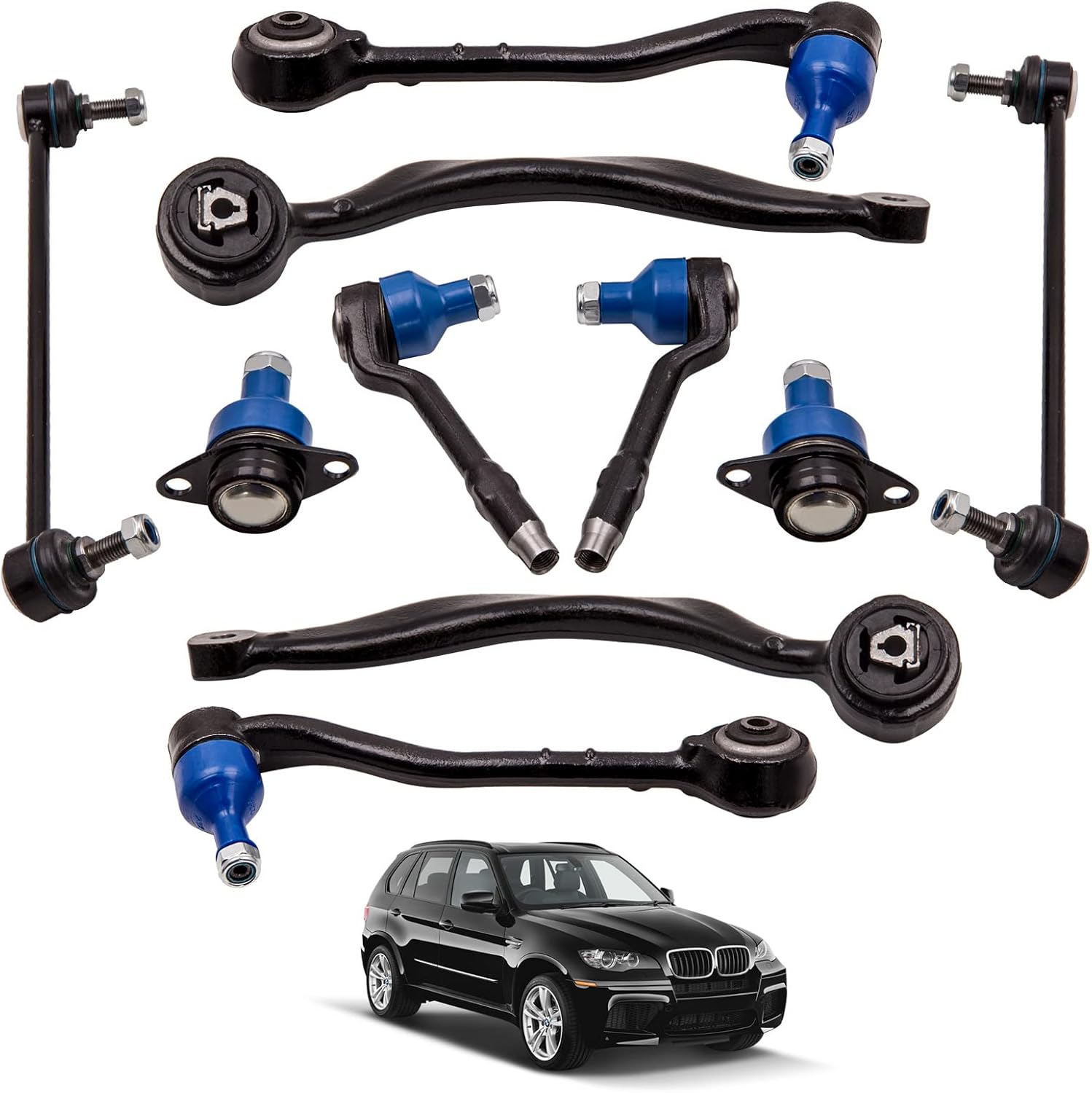 maXpeedingrods 10 Pcs Front Ball Joint Control Arm Sway Bar Link for X5 E53 2000-2006 ADI