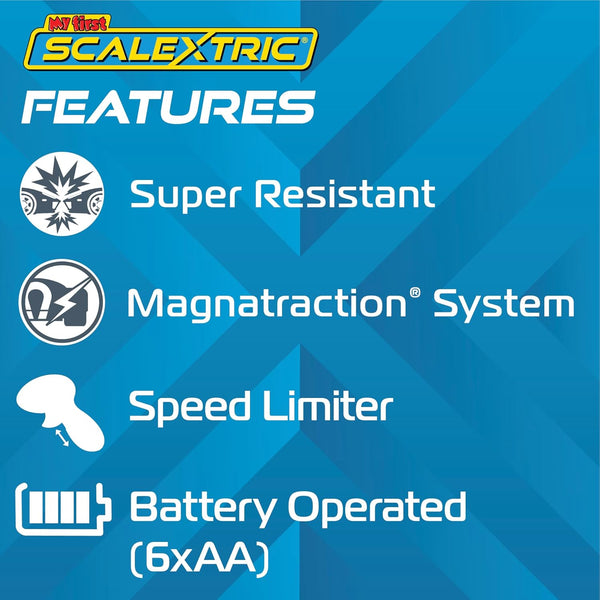 My First Scalextric Racing Track Sets for Kids Ages 3+ - G1187M Batwheels Prank vs Bam Battery Micro Race Car Set, Toy Cars Race Tracks for Boys. Incl. 2x Hand Controllers - Kids Toys Gifts
