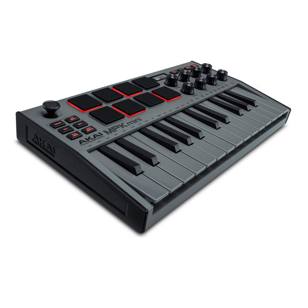 Akai Professional MPK Mini MK3 - 25 Key USB MIDI Keyboard Controller with 8 Backlit Drum Pads, 8 Knobs and Music Production Software and Native Instruments Sound Package (NKS Integration)