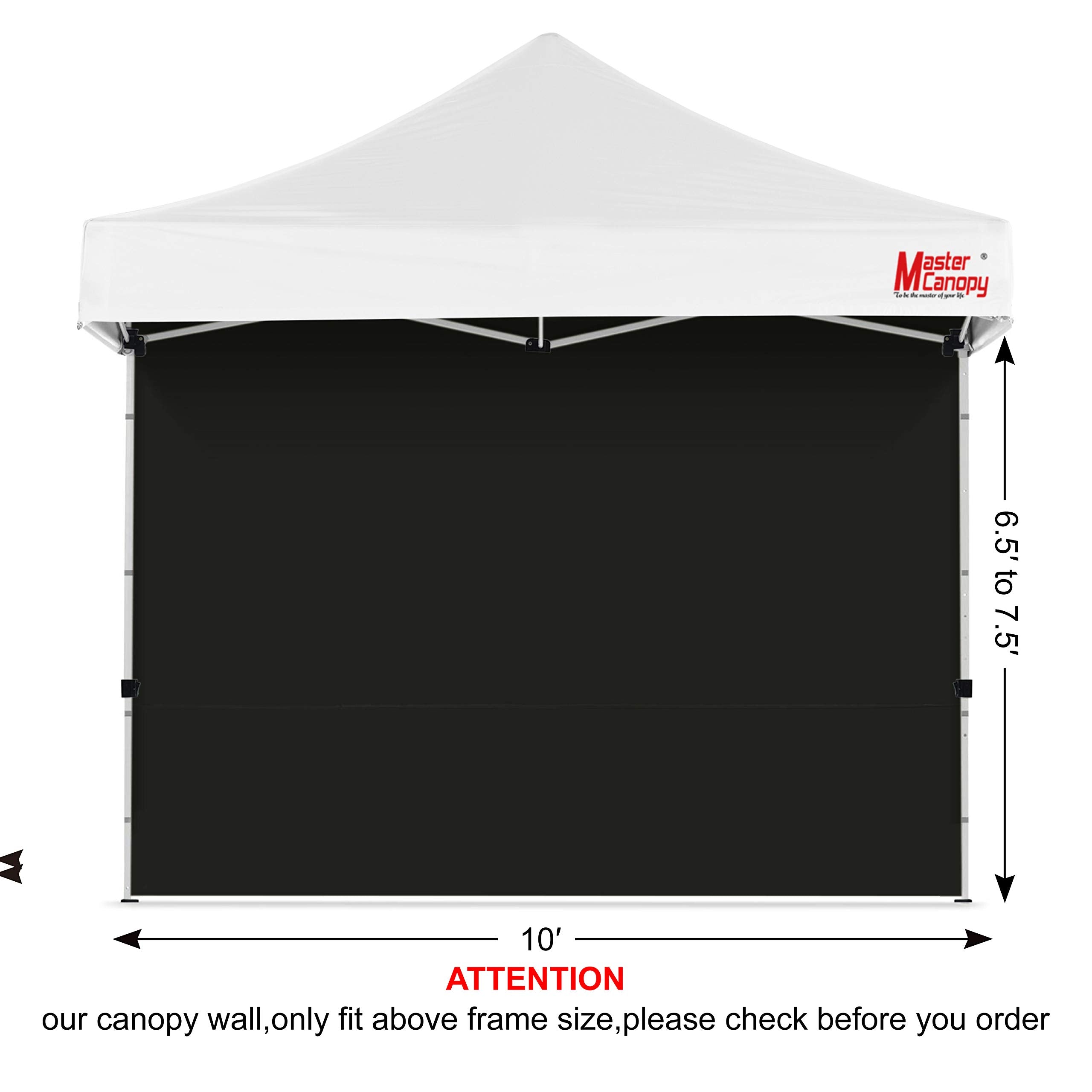 MASTERCANOPY Instant Gazebo Sidewall Panels Sunwall for 3x3M Pop Up Gazebo,1 Piece,Black