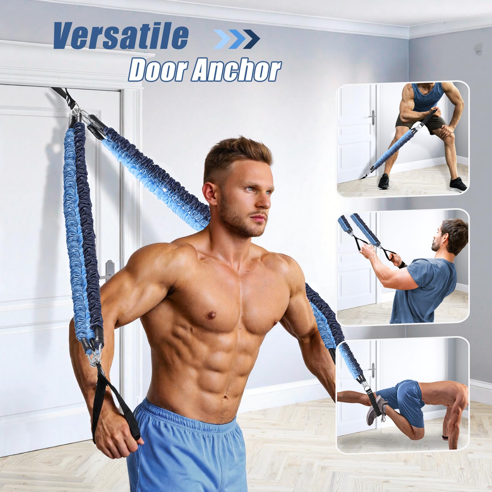 ALongSong Pilates Equipment Pilates Reformer With 6 Resistance Bands 20/30/40lbs Anti-Snap Protection For Home Gym Workout Yoga Twisting Squat